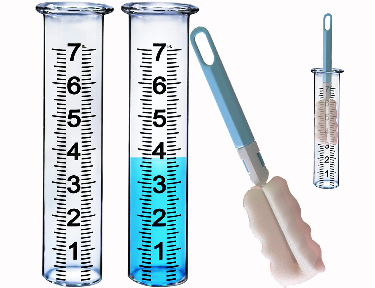 Jmbay Rain Gauge Replacement Tube Glass, 7 Inch Glass Rain Gauge Replacement Tube With Lip, Rain Gauge Tube Outdoor For Yard Gar