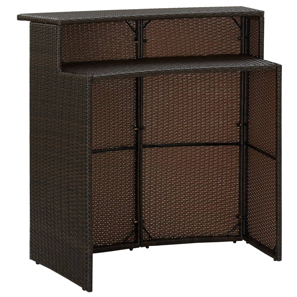 Patio Bar Table Brown 47.2&quot;x21.7&quot;x43.3&quot; Poly Rattan