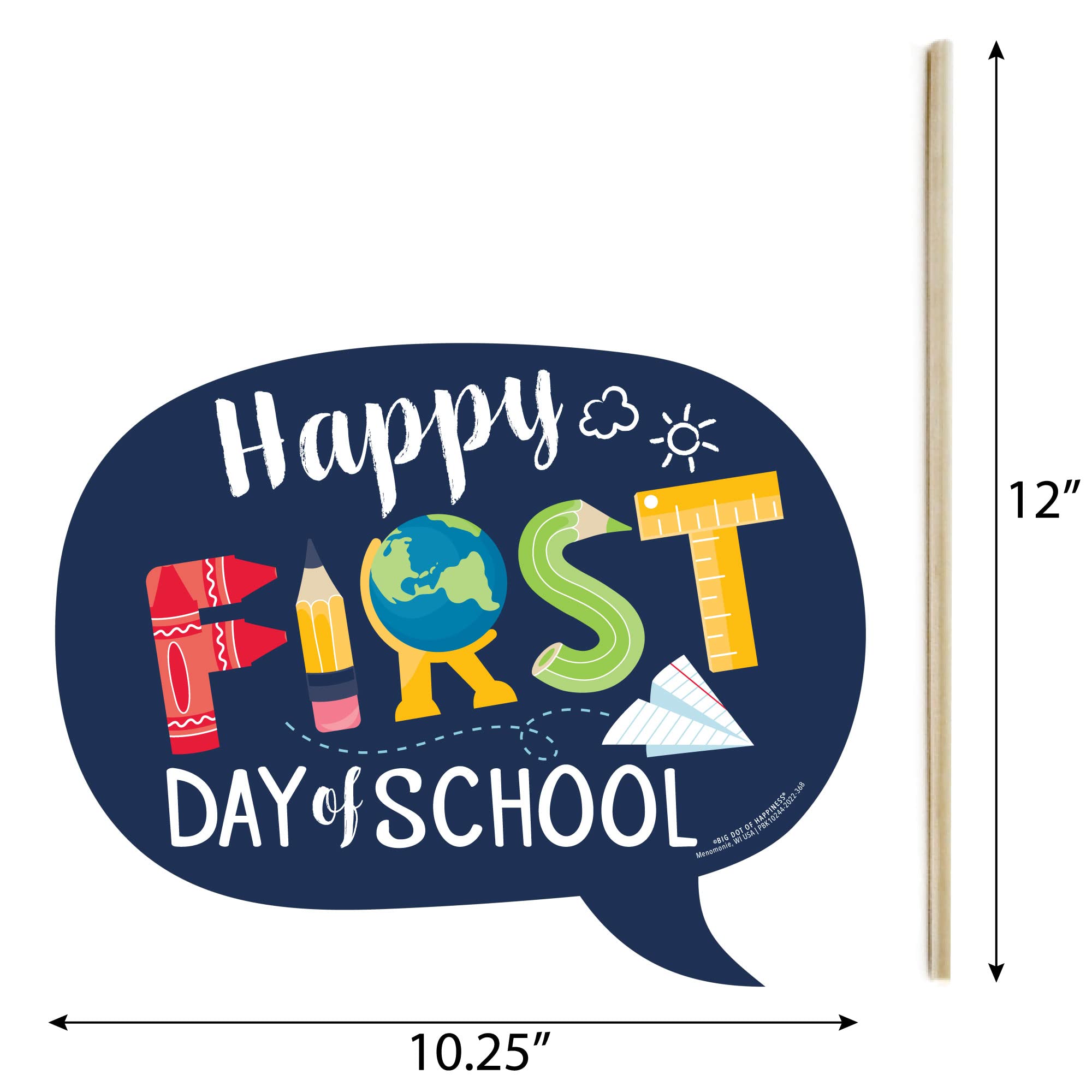 Big Dot Of Happiness Funny First Day Of School - Back To School Classroom Decorations Photo Booth Props Kit - 10 Piece