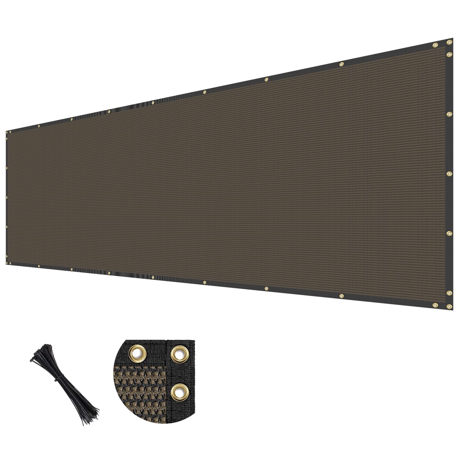 Tang Privacy Fence Screen Brown 8' X 10' For Patio Garden Heavy Duty Residential Windscreen Fence Privacy Blockage For Backyard