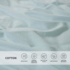 Comfort Spaces Cotton Flannel Breathable Warm Deep Pocket Sheets With Pillow Case Bedding, Full, Aqua Solid 4 Piece