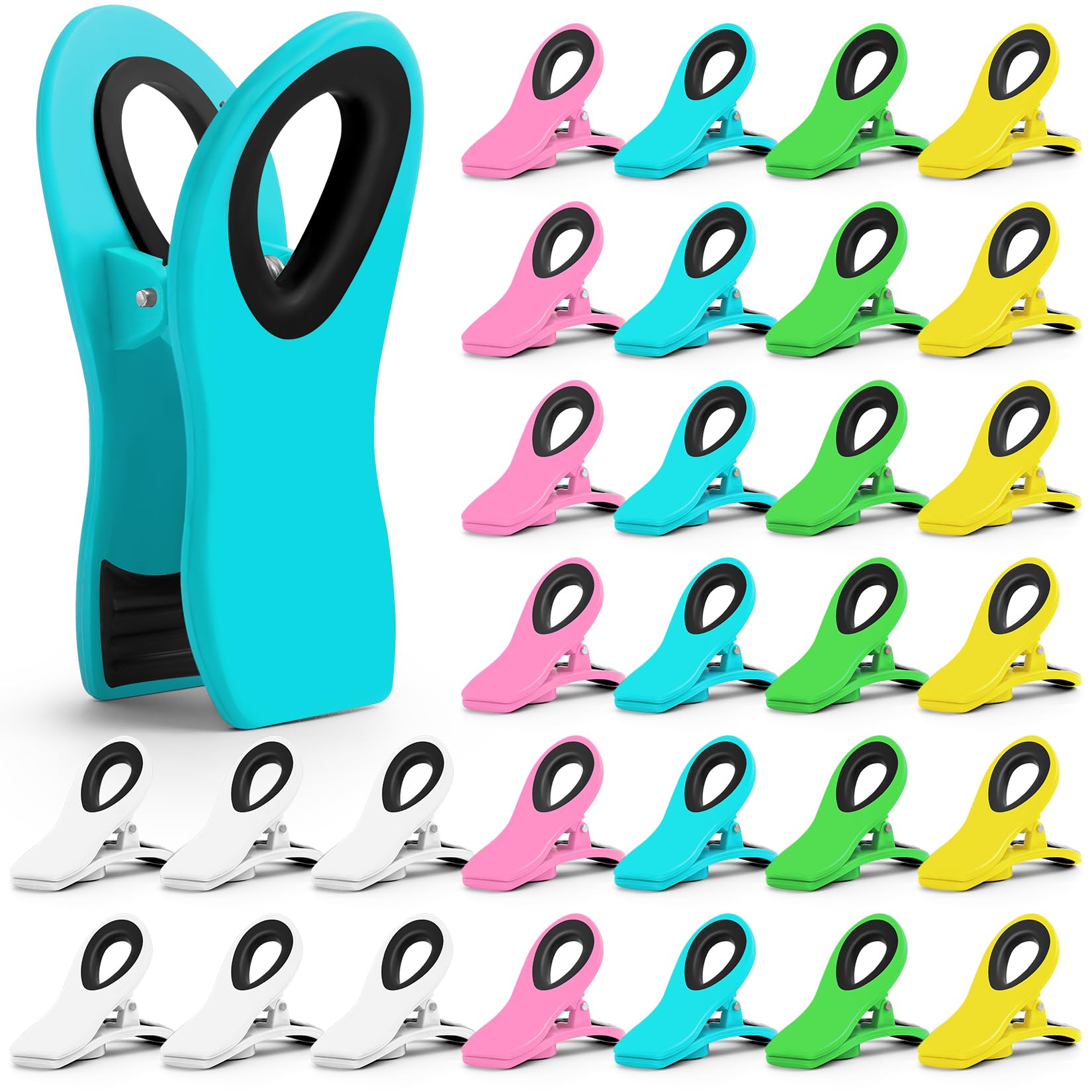 30 Pack Chip Clips Bag Clips, Multicolor Clips For Food Packages, Multipurpose Magnetic Clips, Chip Clips Bag Clips Food Clips,