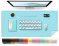 Pu Leather Desk Pad Protector And Blotter, Large Mouse Pad And Laptop Desk Mat, Non-Slip Office And Home Writing Pad (Aqua Frost
