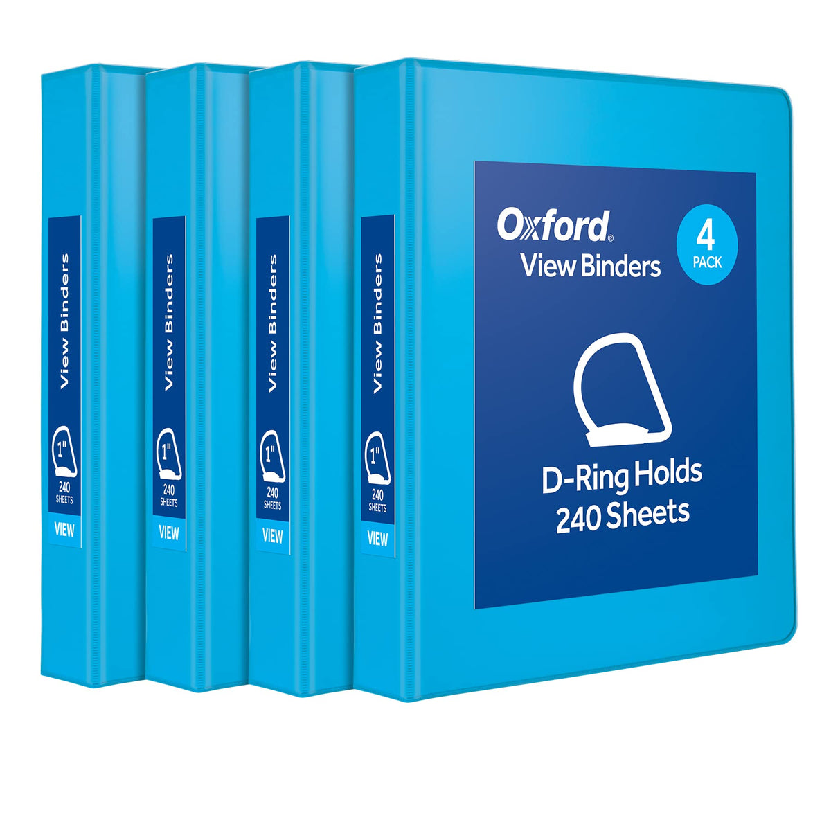 Oxford 3 Ring Binders, Binders For School And Office, Durable 1 Inch D Rings, Holds 240 Sheets, Clearvue Presentation Binder, Bl