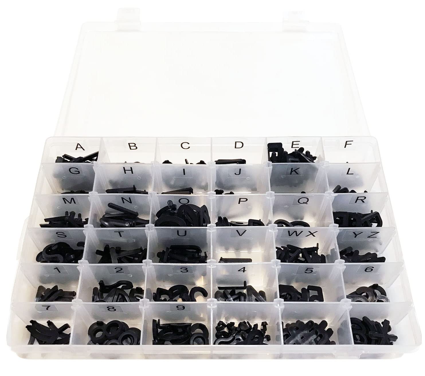 Letter Board Letters In Organizer - 1 Inch Pre-Cut Plastic Characters - 300 Letters Numbers And Symbols - Great To Replenish Or