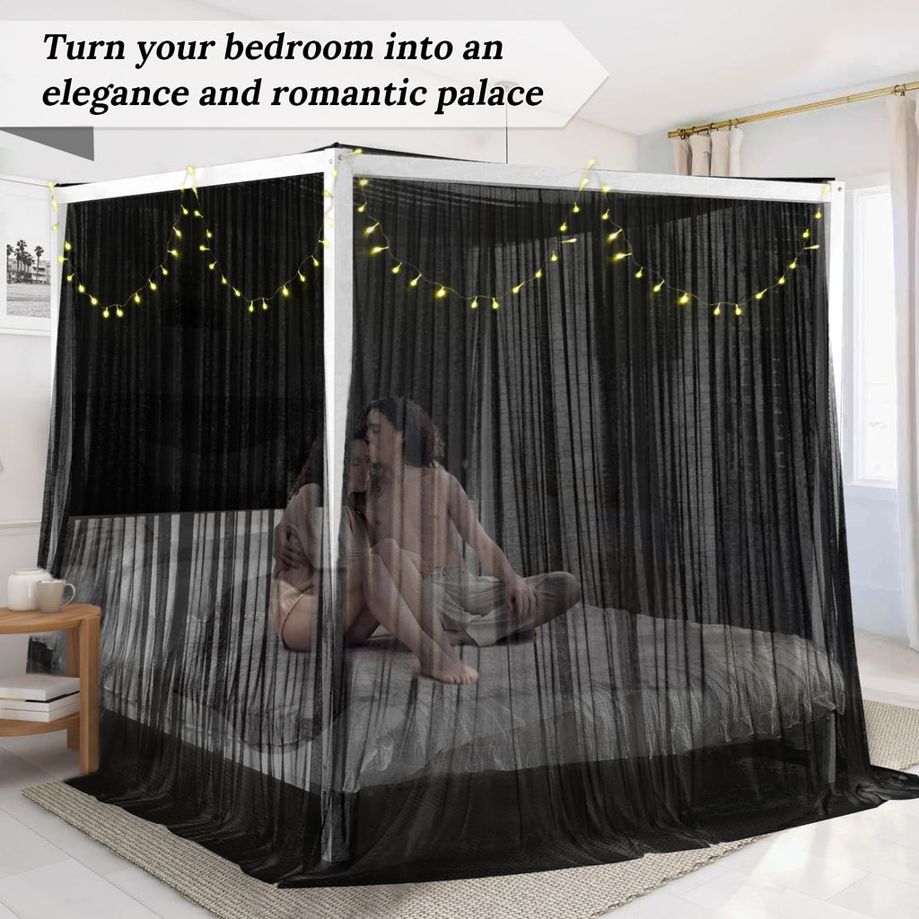 South To East Pink Bed Canopy For Girls, Princess Bed Canopy For Kids Room, Mosquito Net Canopy Girls Beds, Fire Retardant Fabri