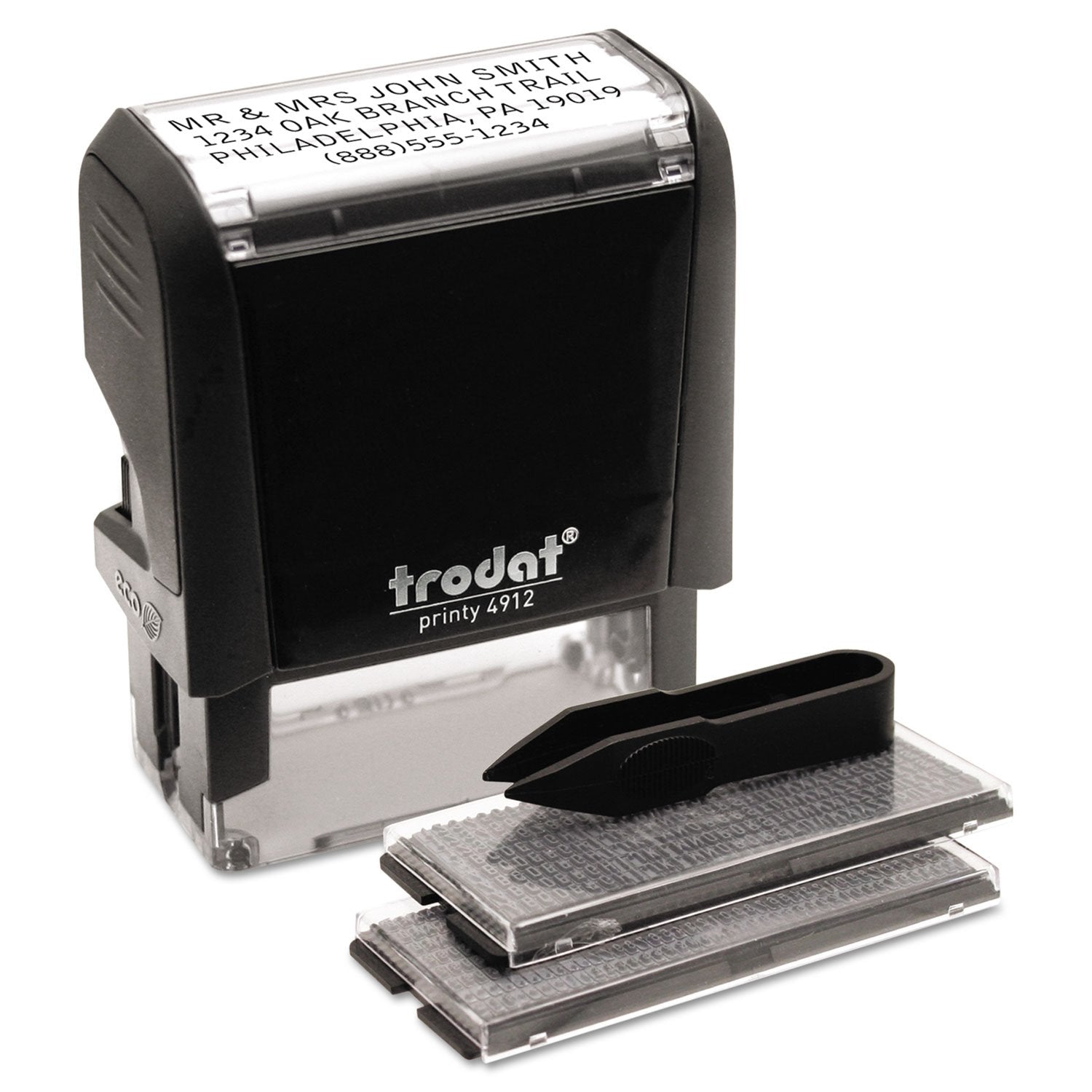Trodat Printy Economy Self-Inking Do It Yourself, Customizable Message Or Address Stamp, Impression Size: 3/4 X 1-7/8 Inches, Bl