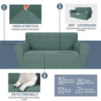 Jiviner Stretch Sofa Covers 1 Piece Couch Covers For 3 Cushion Couch Sofa, 3 Seater Sofa Slipcovers Furniture Protector With Elastic Bottom For Kids, Pets (Pea Green, Sofa)