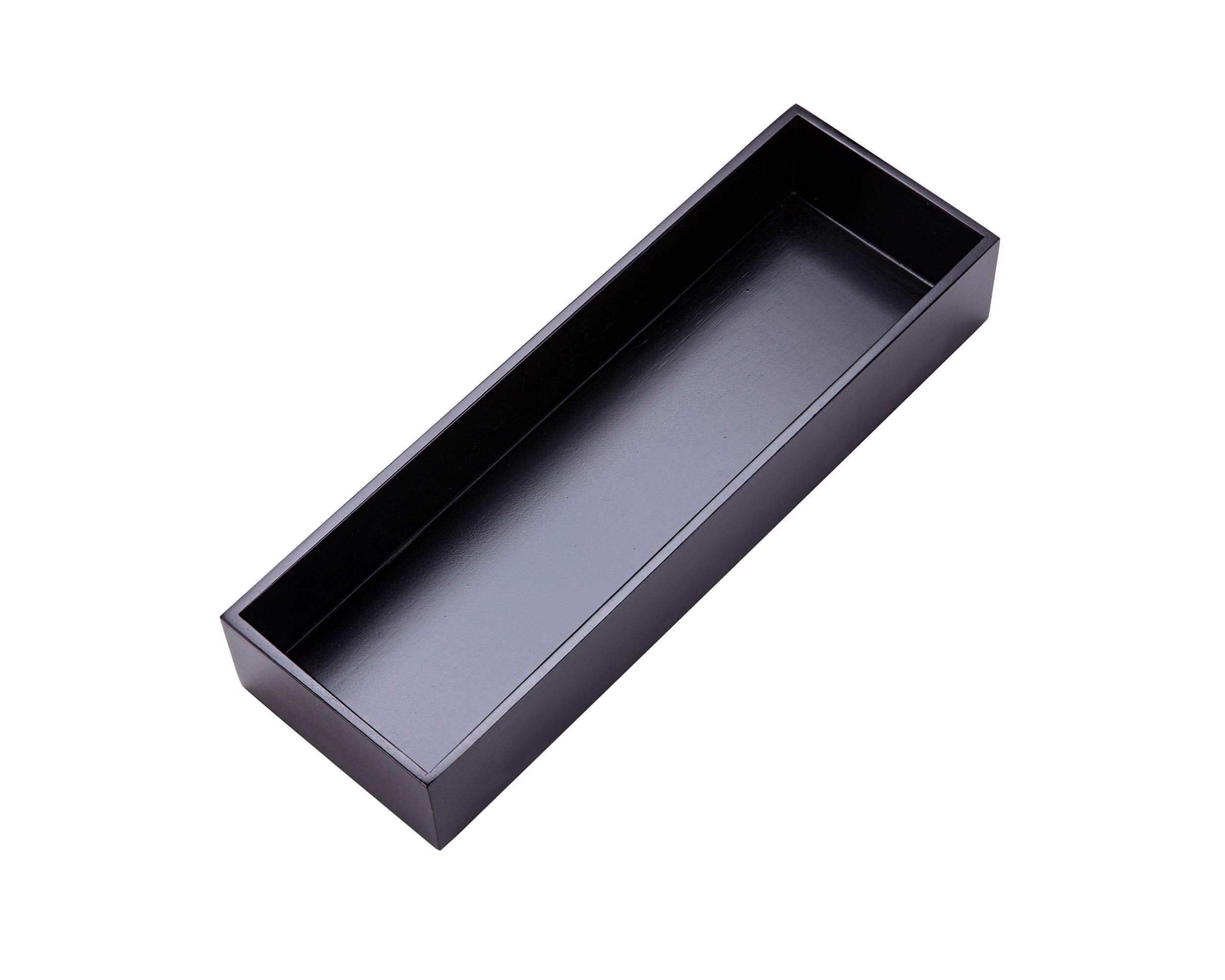 Sansnow Bamboo Drawer Organizer Box For Office Home Black Orgnizer Boxes Office Organizer Boxes, Black 12'*4'