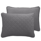 Easy-Going Full/Queen Size Reversible Quilt Set With 1 Quilt And 2 Pillow Shams, Soft Bed Quilt Cover, Lightweight Microfiber Bedspread, Water And Stain Resistant, Gray/Light Gray