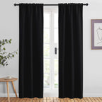Nicetown Halloween Black Out Curtain Panels For Bedroom - (Black Color) W34 X L84, 1 Pair, Thermal Insulated Blackout Draperies