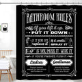 Focal20 Funny Quotes Shower Curtains, Cool Bathroom Rules Shower Curtain, Fun 72 x 72 Inch Black and White Fable Motto Waterproo