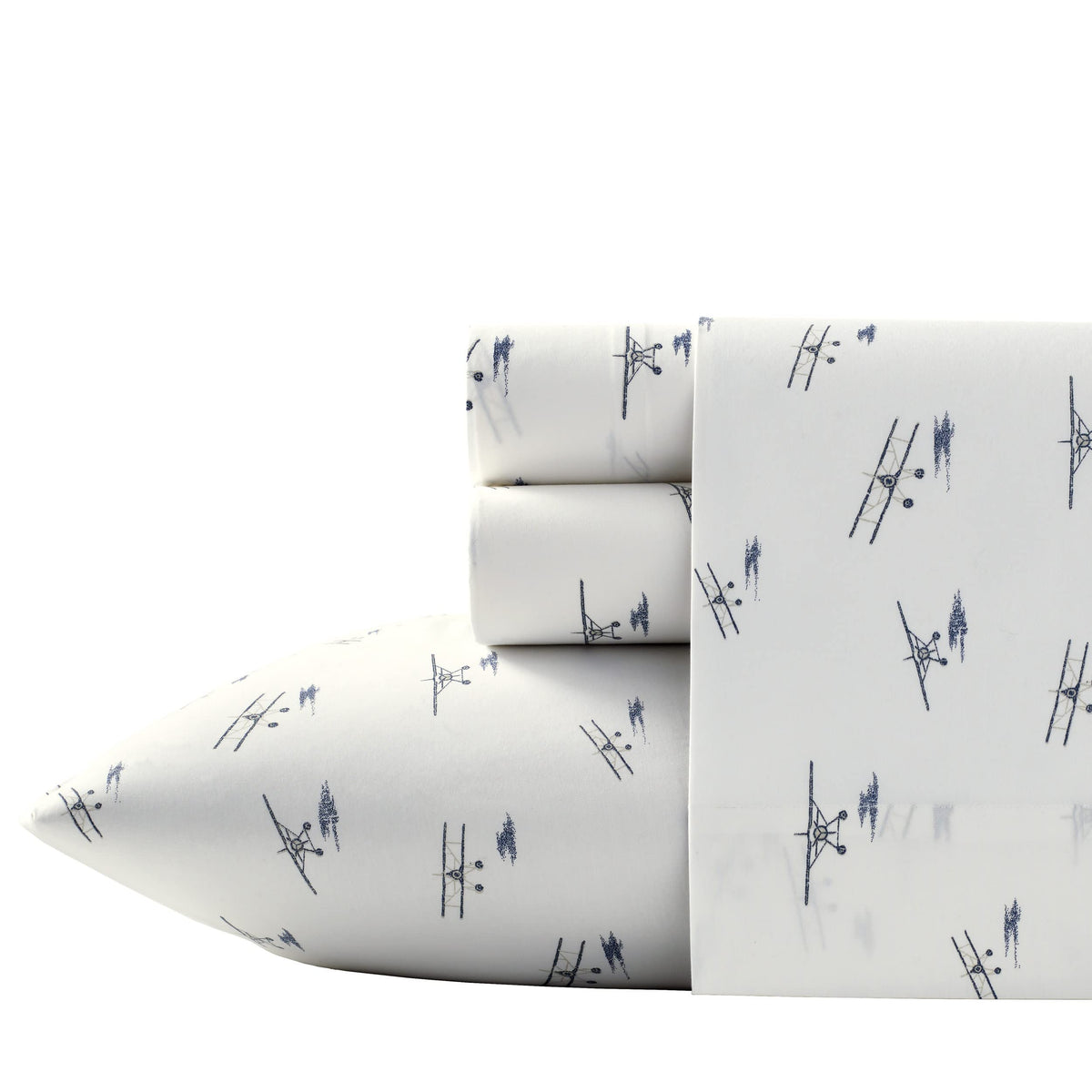 Eddie Bauer - King Sheets, Cotton Percale Bedding Set, Crisp & Cool Home Decor (Sea Planes Blue, King)