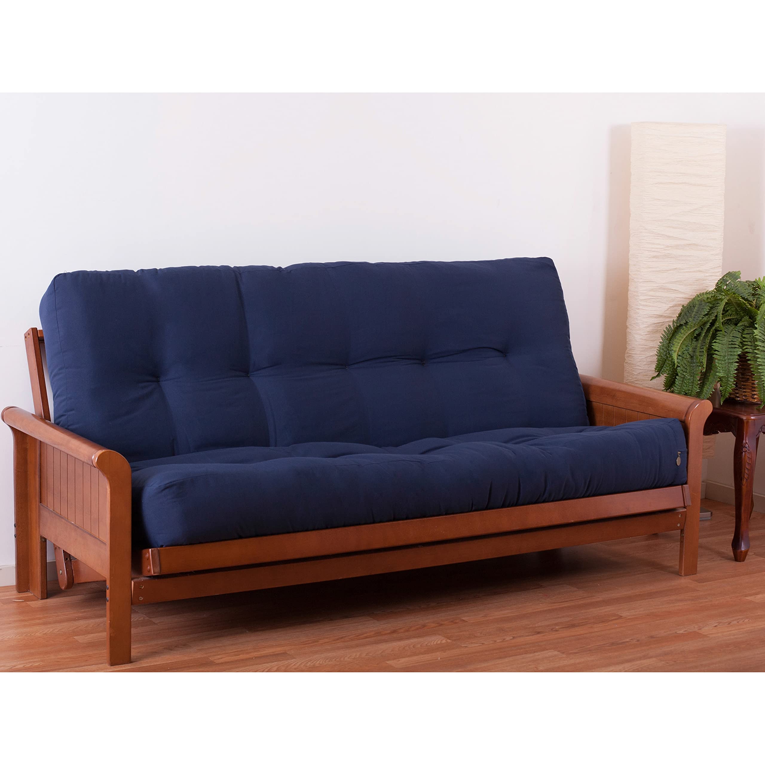 Blazing Needles Renewal 9' Twill Futon Mattress, Queen, Navy
