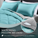 Downluxe Twin Comforter Set - Turquoise And Grey Twin Comforter, Soft Bedding Comforter Sets For All Seasons, Twin Bed Comforter Set - 2 Pieces - 1 Comforter (66'X92') And 1 Pillow Sham(20'X26')