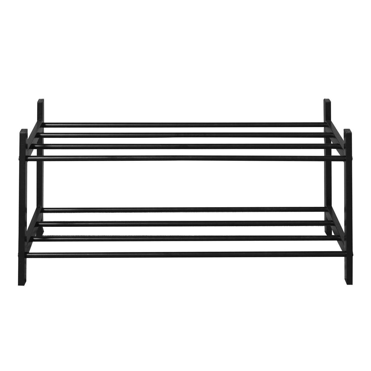 Furinno Metal 2-Tier Shoe Rack, Black