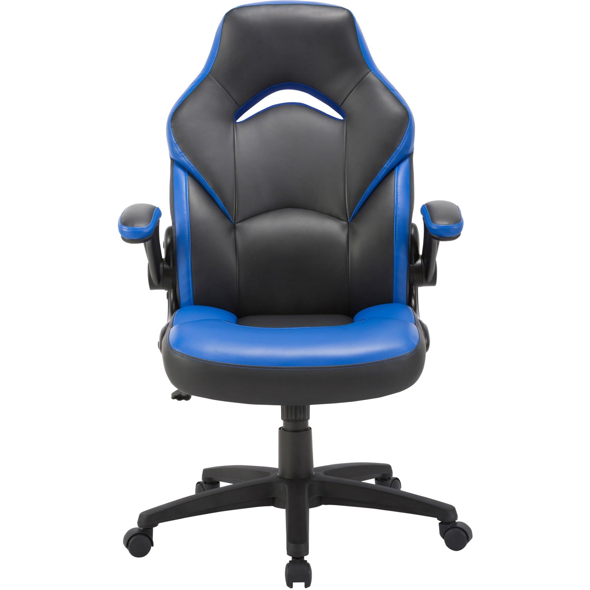 Lorell LYS Bucket Seat High-Back Gaming Chair Black/Blue