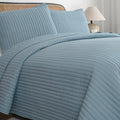 Petrichor Blue Quilt Queen Size Bedspread-Pre-Washed Lightweight & Thin For All Seasons,Ultra Soft & Breathable Comforter,Machin