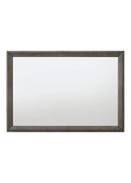 Acme Escher Rectangular Wooden Frame Mirror In Gray Oak