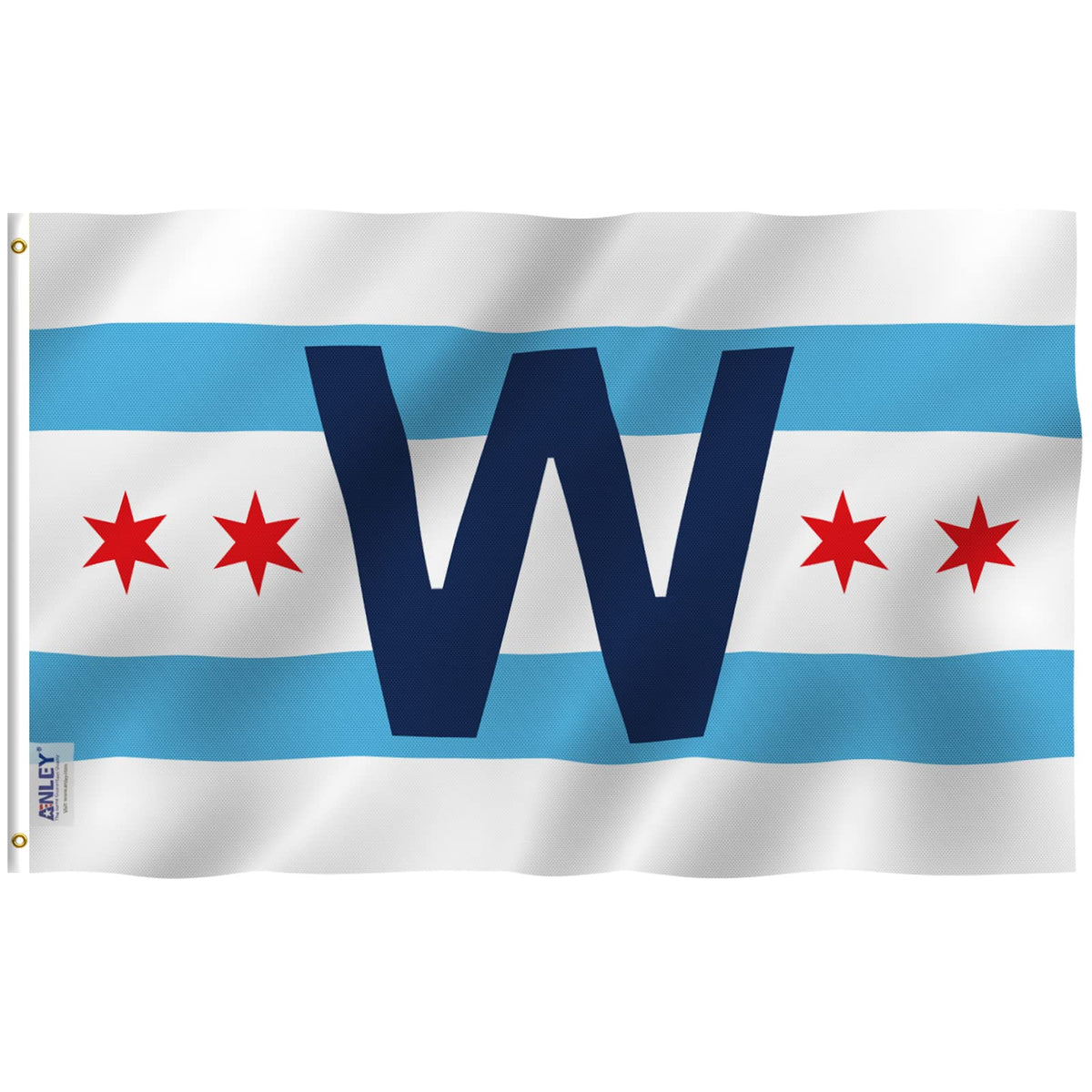 Anley Fly Breeze 3X5 Foot Chicago City Win Combo Flag - Vivid Color And Fade Proof - Canvas Header And Double Stitched - W Flags