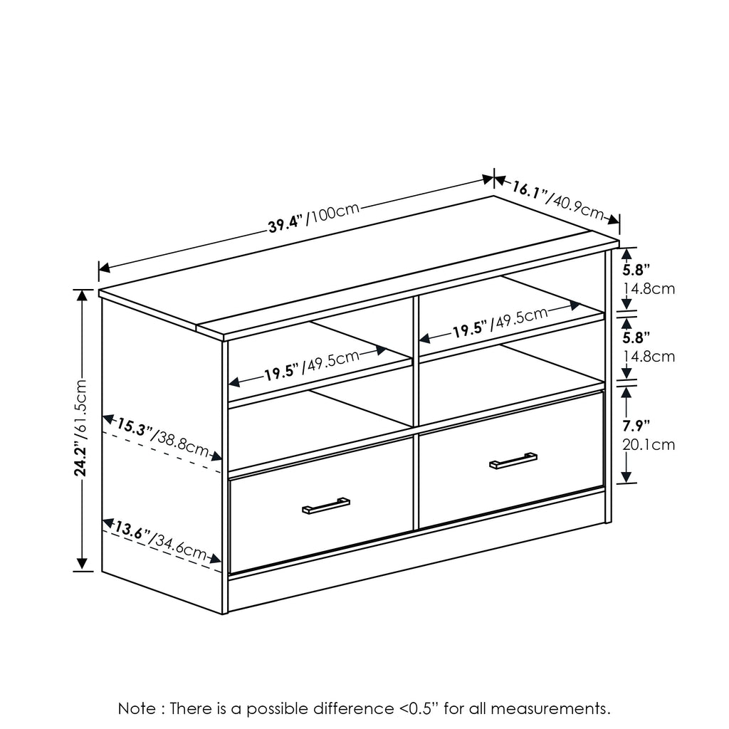 Furinno Jensen Tv Stand With Drawer, Espresso