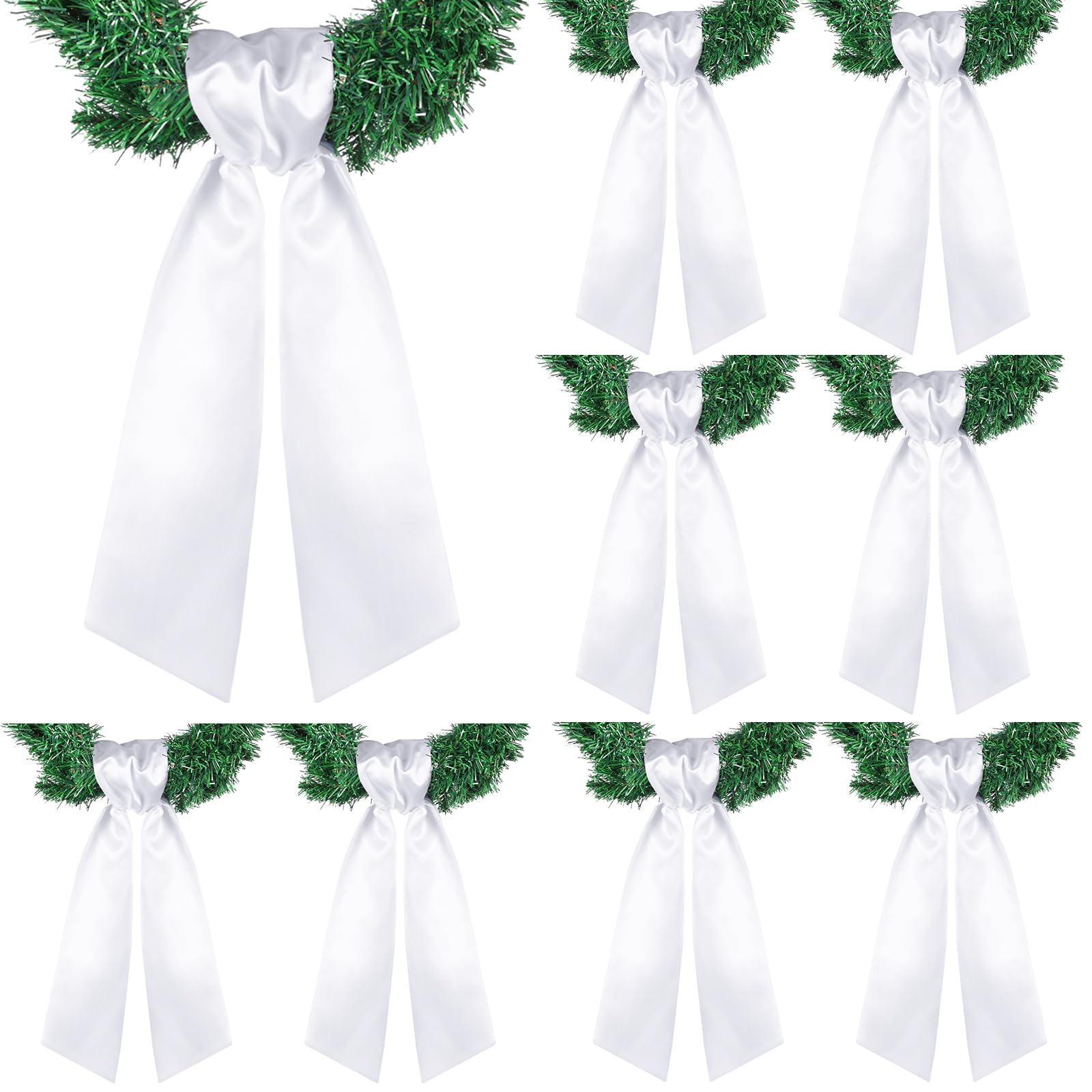 VitalCozy Wreath Sash for Front Door Blank White Wreath Sash Plain Wreath Accessories Embroidery Blanks for Embroidery Monogram 