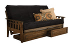 Kodiak Furniture Tucson Full Size Futon Set with Storage Drawers, Suede Peat