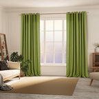 Bgment Faux Linen Curtains 90 Inches Long Set Of 2 Panels, Living Room Long Curtains Burlap Textured Thick Light Filtering Privacy Grommet Window Treatments, 52 X 90 Inch, Olive Green
