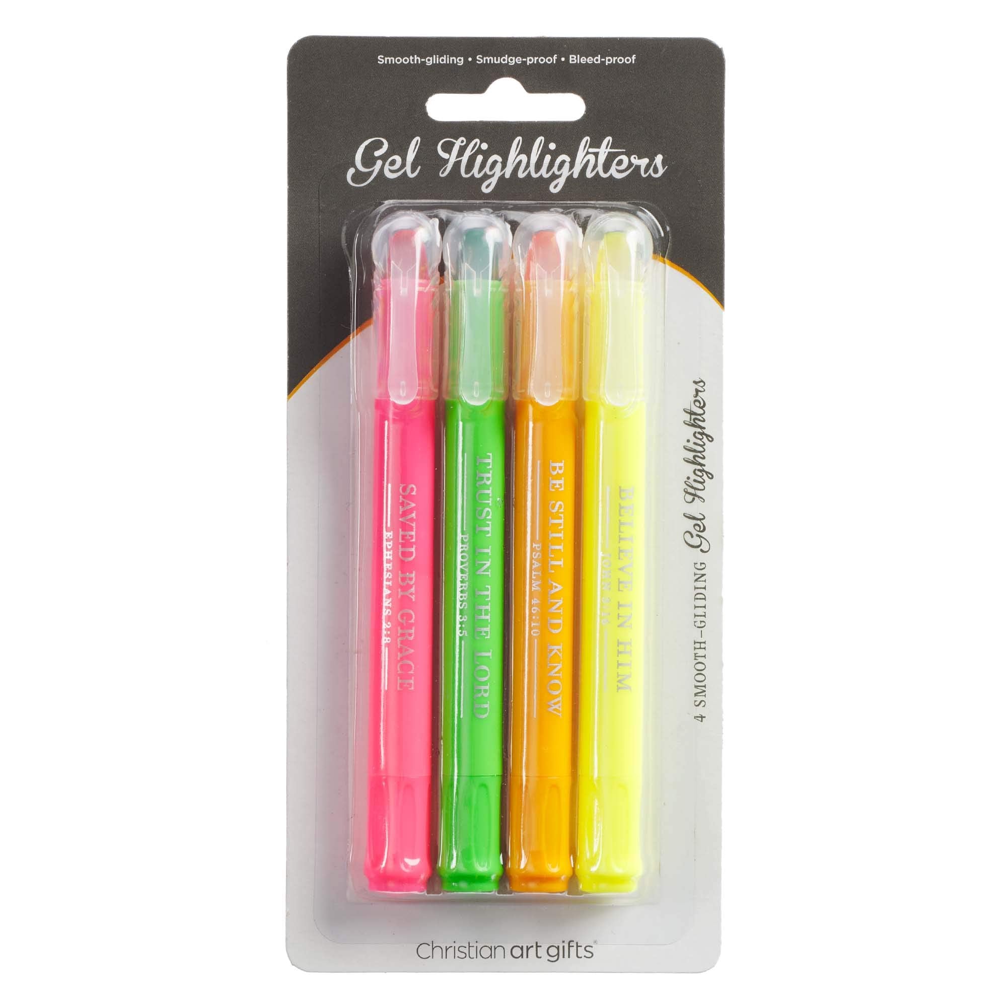 Christian Art Gifts Twist & Glide Multicolor Gel Bible Highlighter Set For Study, Office, Home, School, Smudge-Proof, No Bleed,