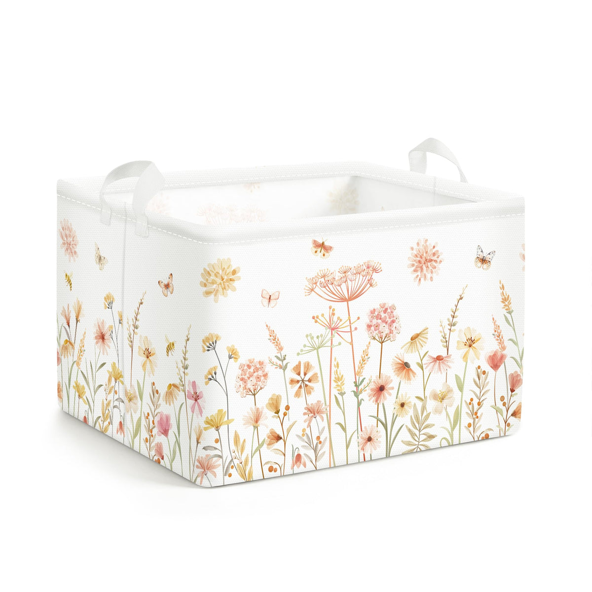 Clastyle Kid Storage Basket Boho Flower Foldable Toy Organizer Bin, 21L