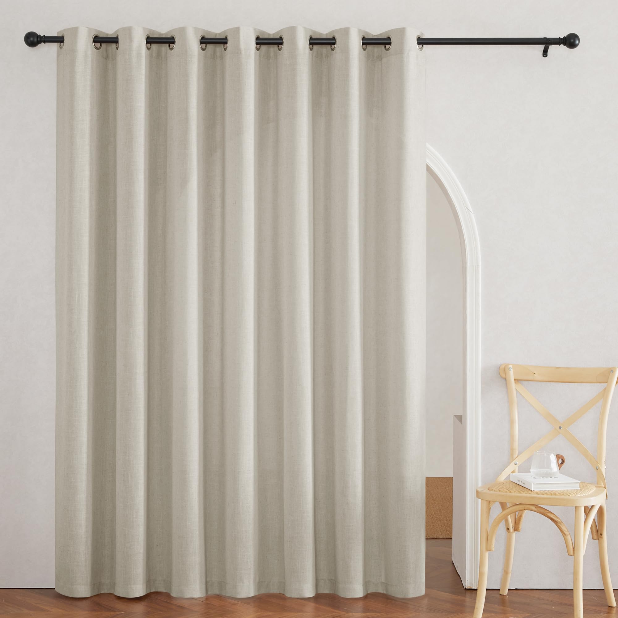 Ryb Home Curtains 84 Inches Long - Country Semi Sheer Panels For Living Room Grommet Curtain Half Transparent Drapes For Bedroom