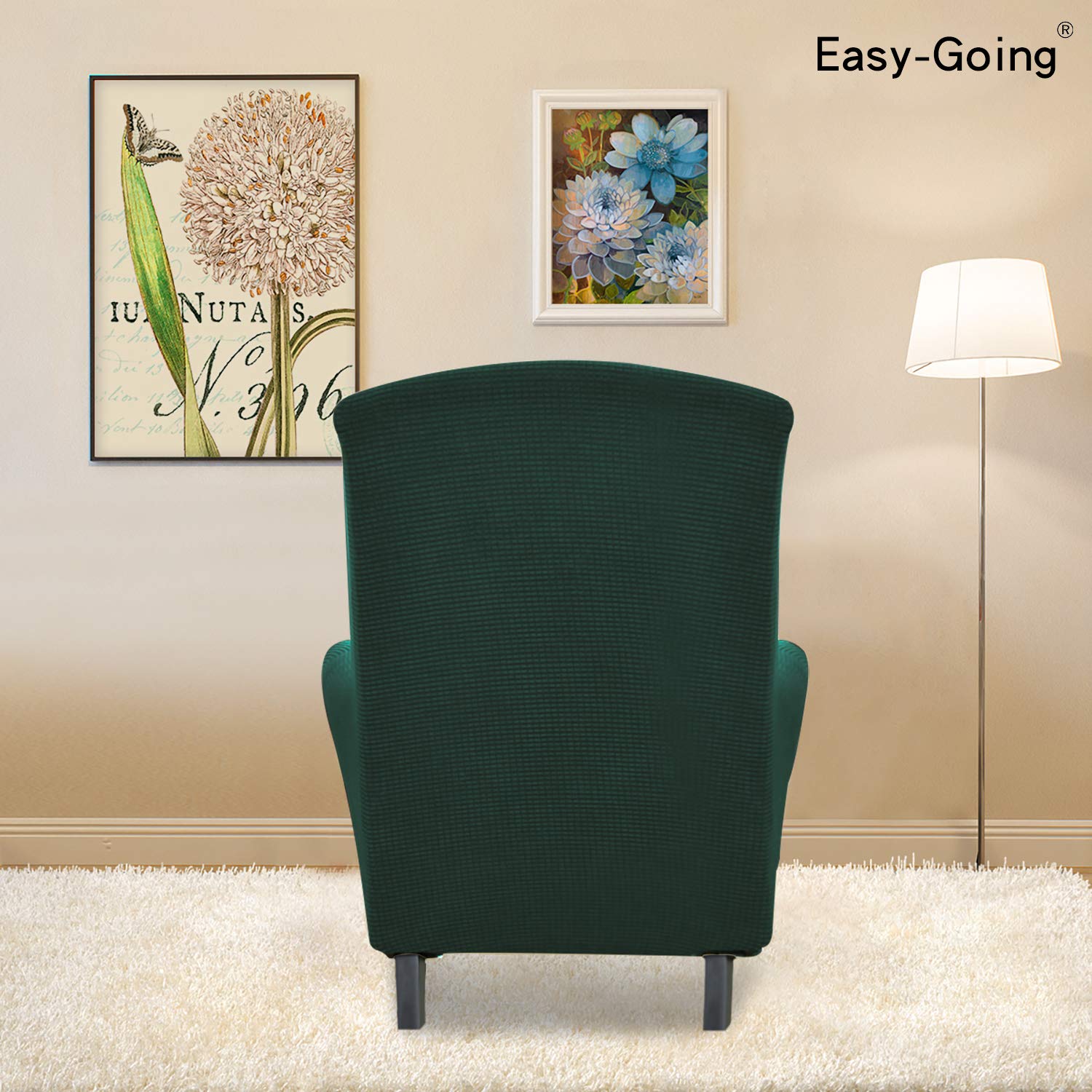 Easy-Going Stretch Wingback Chair Sofa Slipcover 1-Piece Sofa Cover Furniture Protector Couch Soft With Elastic Bottom Polyester