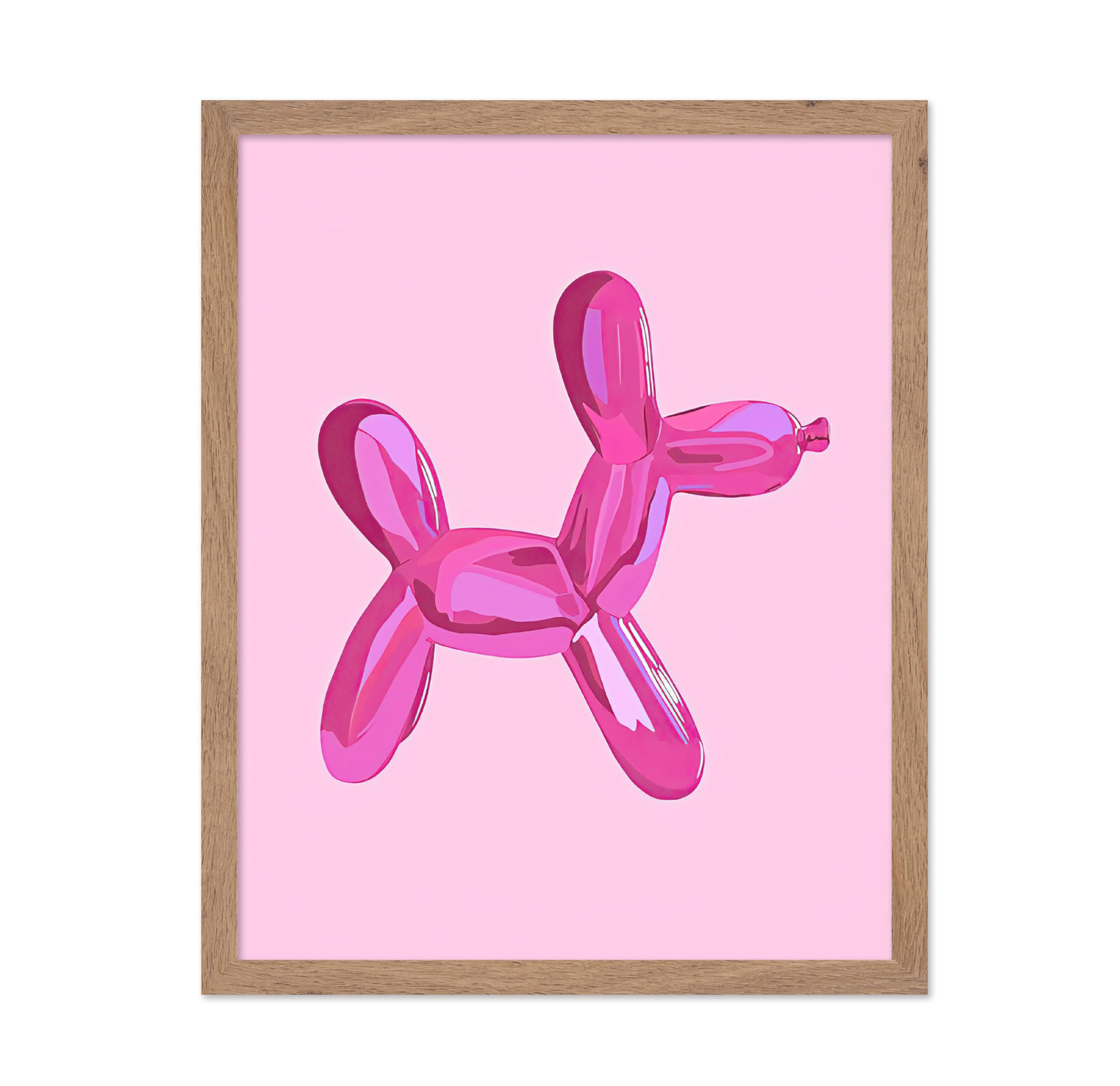 Poster Master Illustration Poster - Retro Pop Art Print - Balloon Dog, Funky, Trendy, Pink, Animal Lover, Minimal, Abstract - Gi