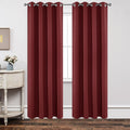 Joydeco Blackout Curtains 90 Inch Length 2 Panels Set, Thermal Insulated Long Curtains 2 Burg, Room Darkening Grommet Curtains f