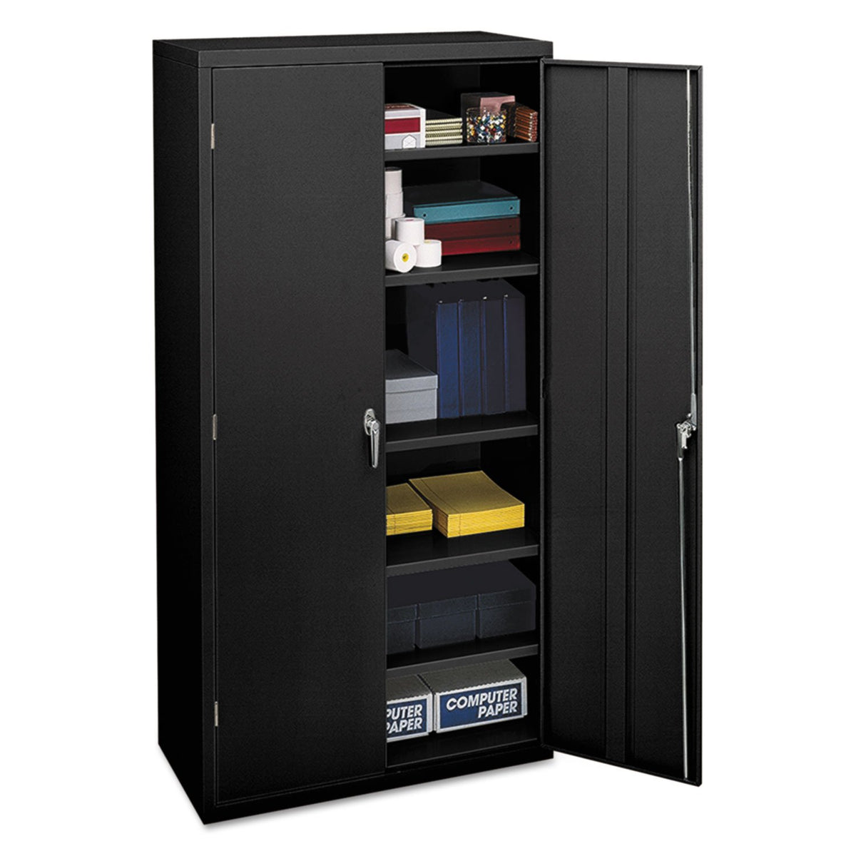 HON Assembled Storage Cabinet, 36w x 18-1/4d x 71-3/4h, Black HONSC1872P