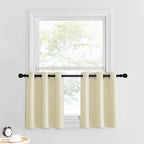 Nicetown Valances For Bedroom, Farmhouse Windows Blackout Thermal Insulated Valances For Living Room Short Straight Drape Valance For Loft Basement, 34' W X 24' L, Light Beige, 2 Panels