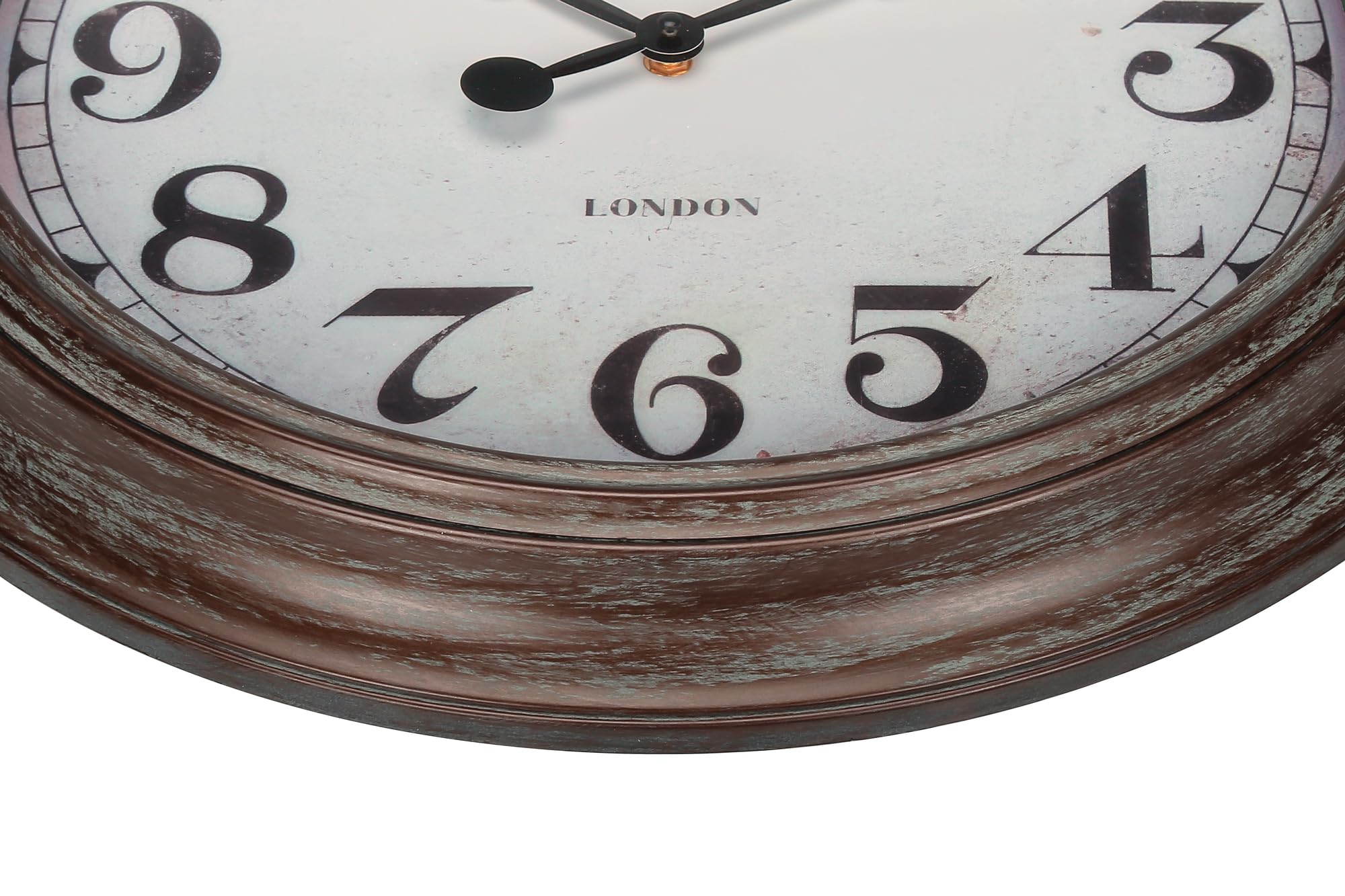 Monarch Specialties I 9049 Clocks, 20' Round, Wall Clock, Antique Brown, Transitional