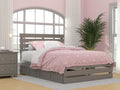 AFI, Oxford Full Platform Bed with Matching Footboard & Set of 2 Under-Bed Storage Drawers, Grey