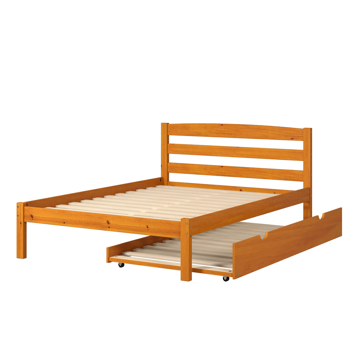 Donco Kids Econo Contemporary Full Honey Bed With Twin Trundle