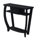 Convenience Concepts Newport 1 Drawer Dorchester Console Table with Shelf, Black