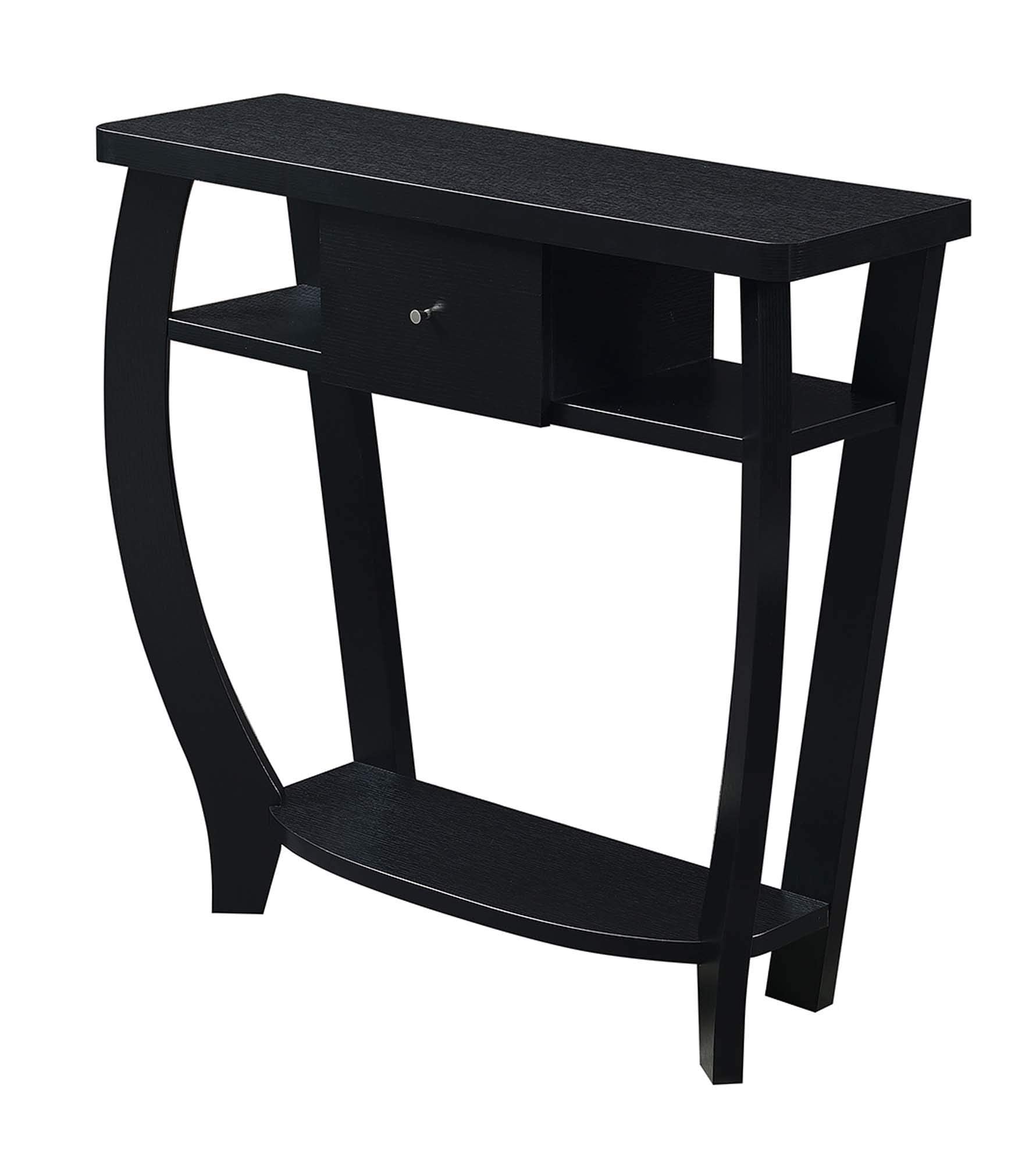 Convenience Concepts Newport 1 Drawer Dorchester Console Table with Shelf, Black