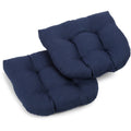 Blazing Needles Outdoor Spun Poly 19-Inch by 19-Inch by 5-Inch All Weather UV Resistant U-Shaped Cushions, Azul, Set of 2
