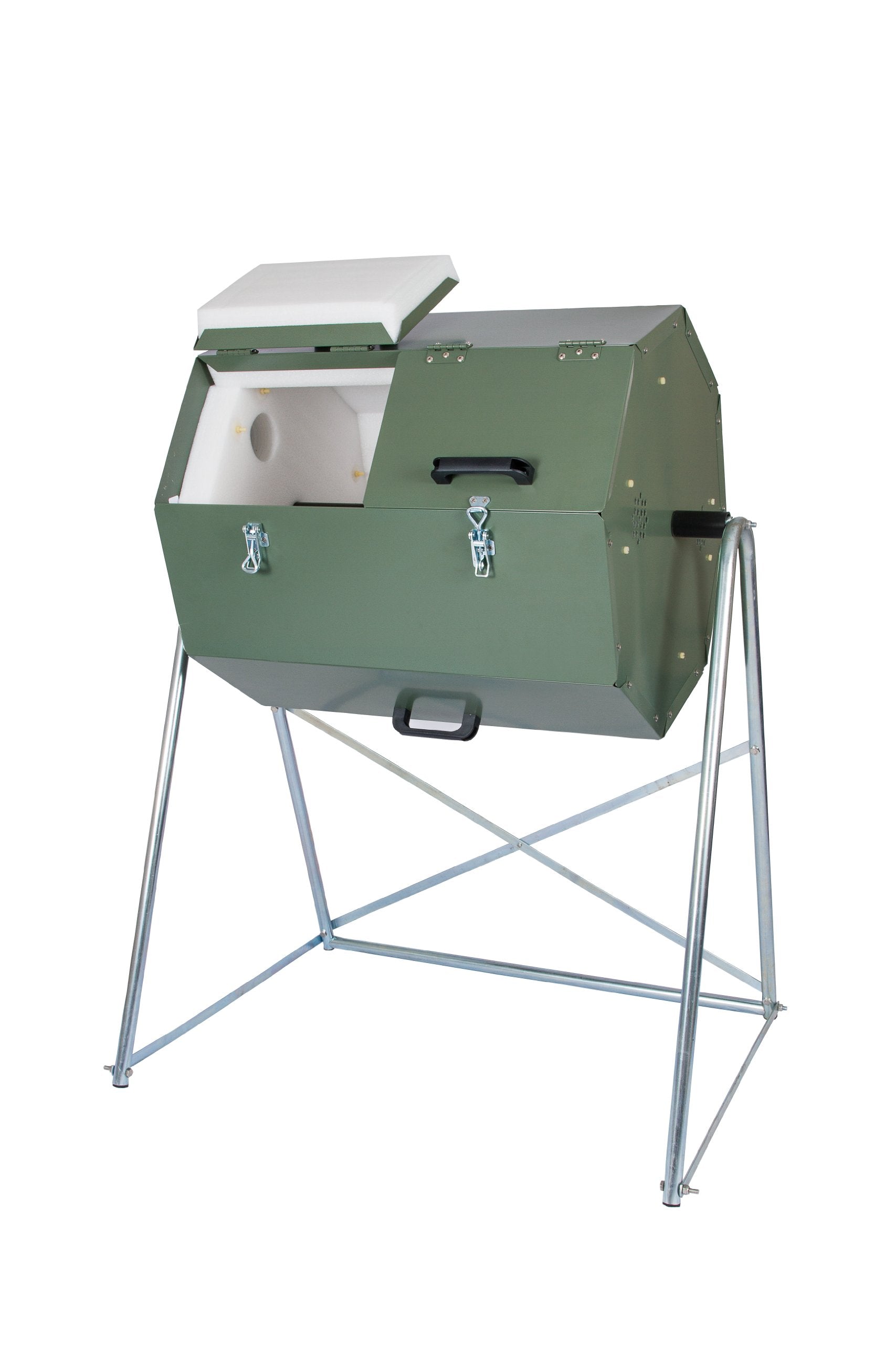 Jora Outdoor Compost Tumbler - Dual Chambers, Dual Doors & Galvanized Steel Construction - 33 Gallon Capacity - Rotating, Heat G
