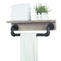 MBQQ Industrial Pipe Shelf,Rustic Wall Shelf with Towel Bar,20 Farmhouse Towel Racks for Bathroom,Floating Shelves Wall Mounted 