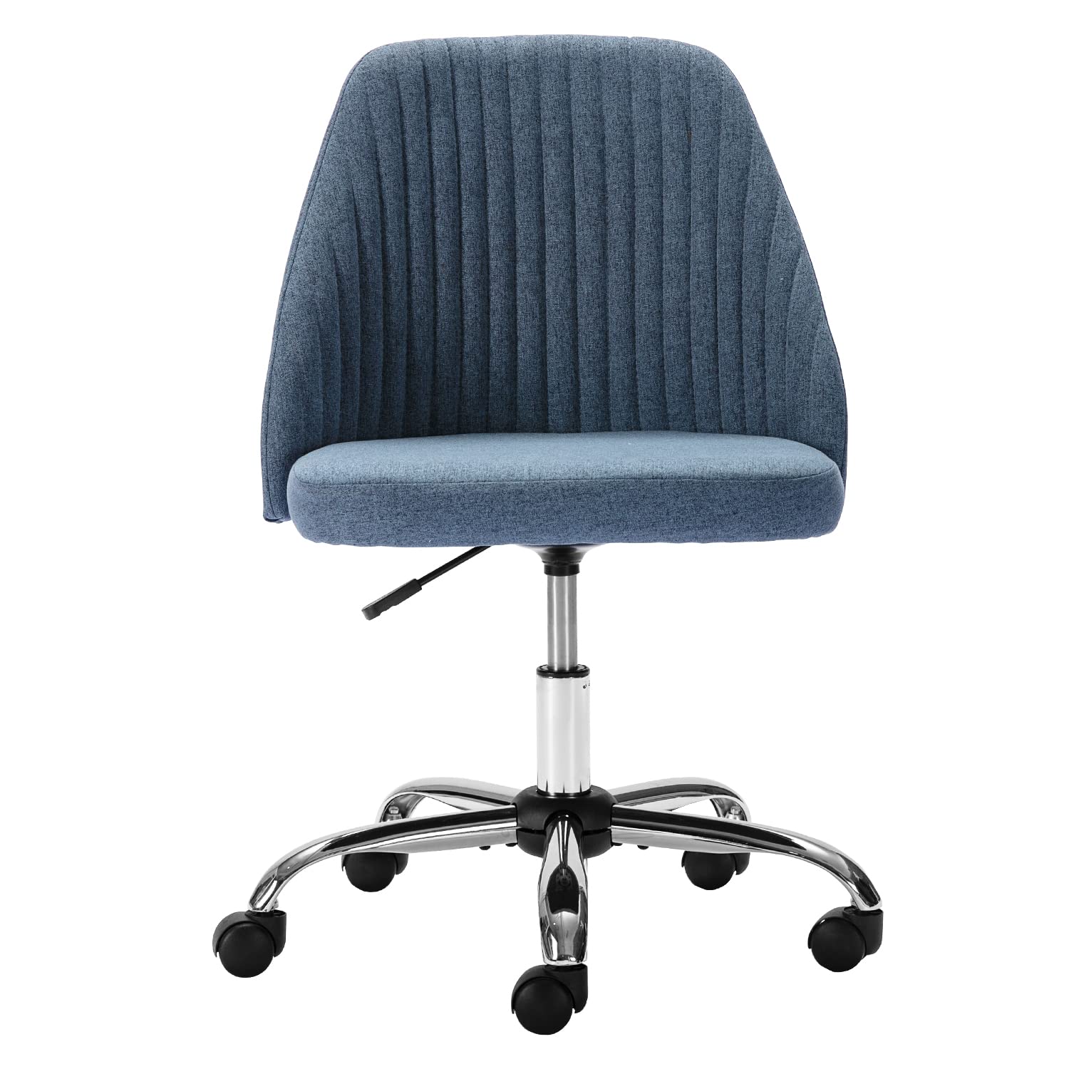Office Chair Cute Desk Chair, Modern Fabric Home Office Desk Chairs With Wheels, Mid-Back Armless Vanity Swivel Task Chair For Small Space, Living Room, Make-Up, Studying