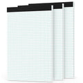 Zaviko Grid Paper Pads 8.5 X 11, 3 Pack, 4X4 Blue Quad Graph Paper Pads 8.5 X 11, White Quadrille Pad, Easy Tears Off, Cardboard