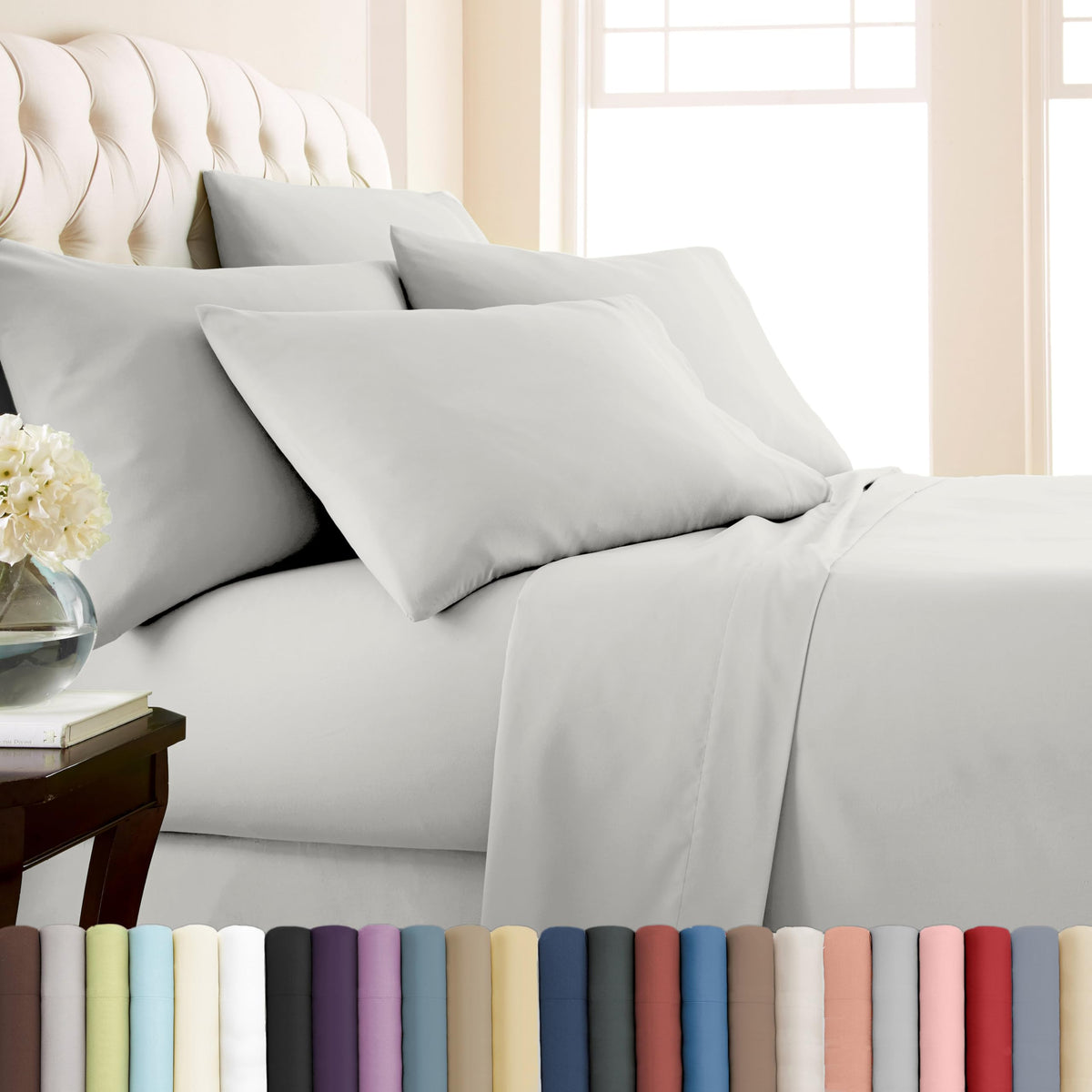 Southshore Fine Living, Inc. 4-Piece Twin Xl Sheet Set, 21-Inch Extra Deep Pocket Sheets, Deep Pocket Twin Xl Fitted Sheet, Ligh