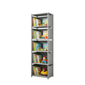 RIIPOO Book Shelf, 5Cube Storage Organizer, Metal & Fabric Bookcase for Small Spaces, Bedroom, Living Room