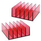 Halyuhn 5 Slots Makeup Organizer For Desk, 2Pack Acrylic Mail Organizer Countertop For Sorting Mail, Business Card, Cash, Bill M