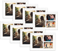 Golden State Art, Set of 8, 12x17 White Wood Picture Frame - White Mat for 8x10 And 5x7 Photos - Tempered Glass, Sawtooth Hanger